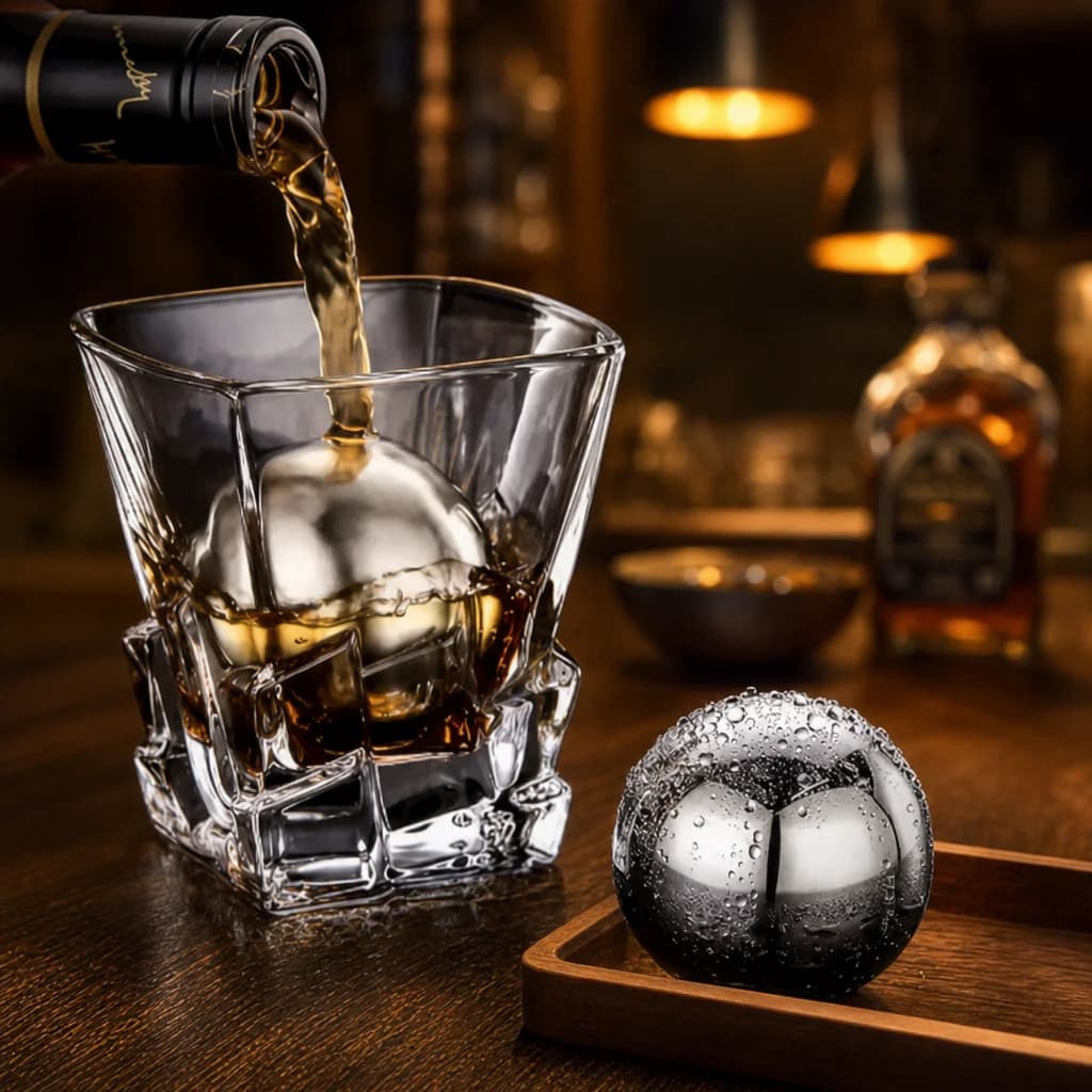 Whiskey Stones — metallic ice cubes