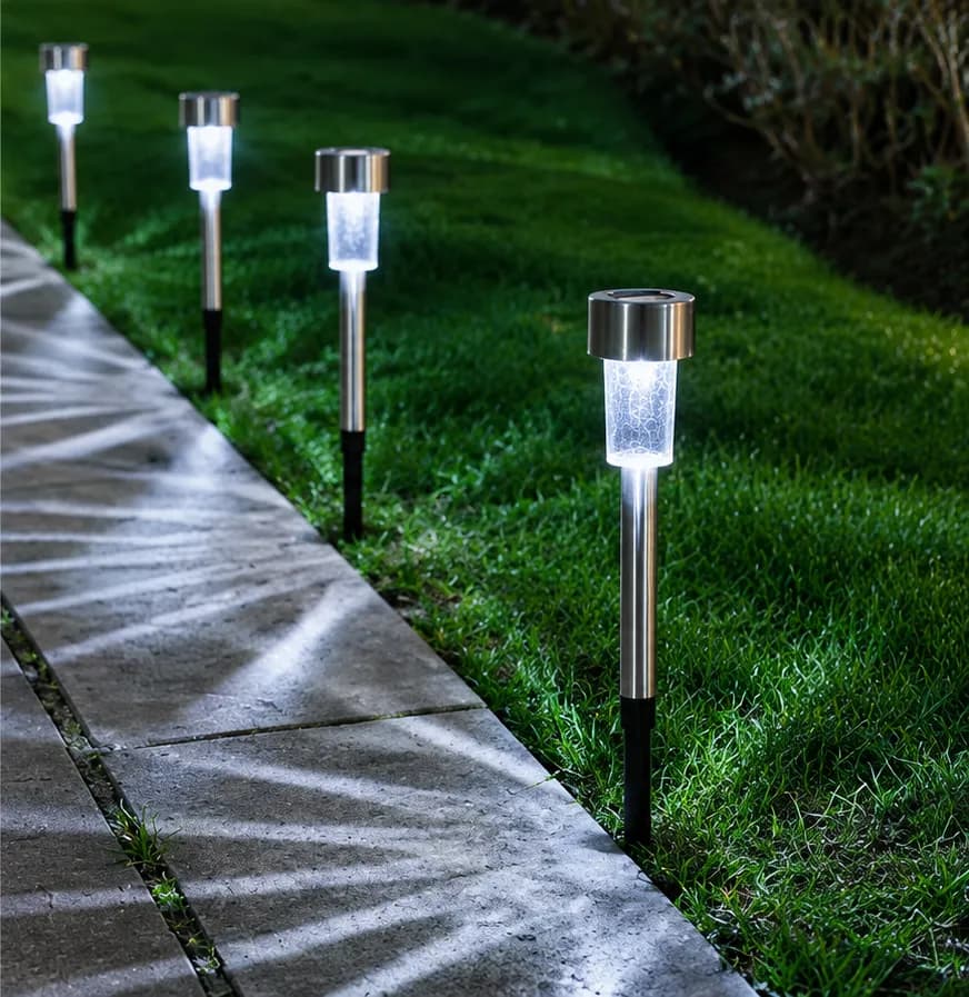 White — solar outdoor lights